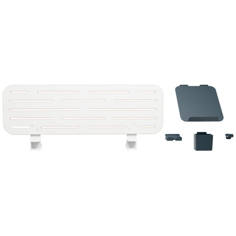 Pannello forato con accessori supporto PC/smartphone, portapenne e gancio 80×25 cm Leitz Ergo grigio chiaro