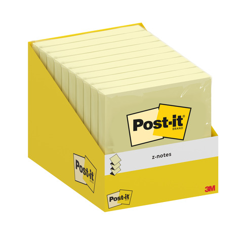 Foglietti riposizionabili Post-it® conf. 10 blocchetti da 100 ff giallo Canary 76×76 mm – 6820-CY-W10