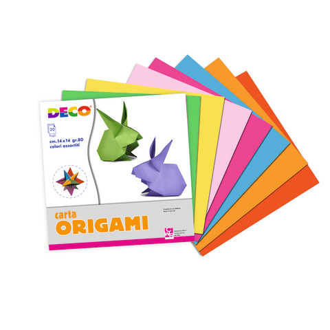 Carta origami Deco 80 g/m² 14×14 cm – conf. 20 fogli in colori assortiti 741