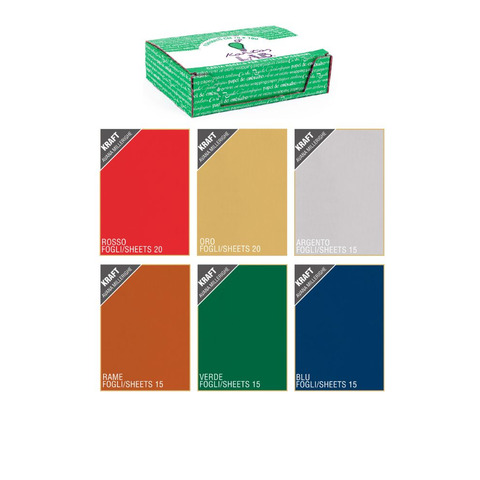 Carta regalo Kartos Kraft Classic 70×100 cm – conf. da 100 fogli in colori assortiti – 18122