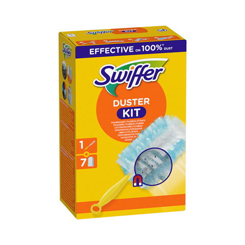 Starter Kit catturapolvere per mobili Swiffer Duster verde con 7 piumini – conf. 8 pz – PG268