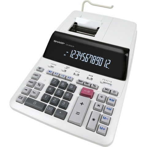 Calcolatrice scrivente Sharp a 12 cifre velocità di stampa: 4,5 linee/secondo – grigio – SH-CS2635LW