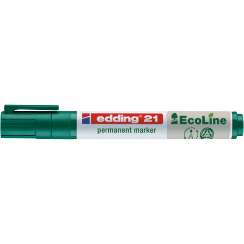 Marcatore permanente Edding 21 EcoLine punta tonda – tratto 1,5-3 mm verde – 4-21004
