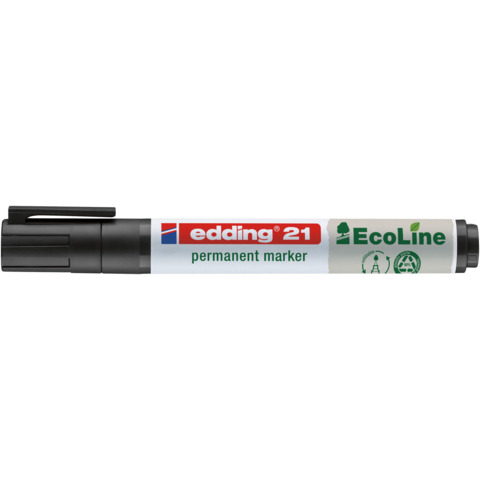 Marcatore permanente Edding 21 EcoLine punta tonda – tratto 1,5-3 mm nero – 4-21001