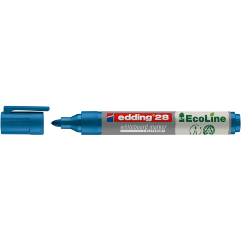 Marcatore per lavagne bianche Edding 28 EcoLine punta tonda – tratto 1,5-3 mm blu – 4-28003