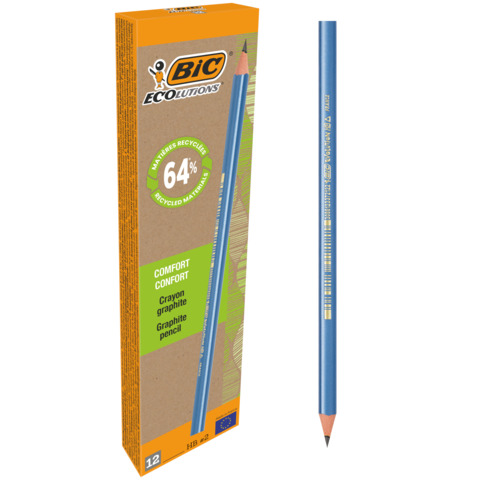 Matite in grafite HB a fusto triangolare BIC Evolution Triangle in conf. 12 pezzi assortiti – 964845