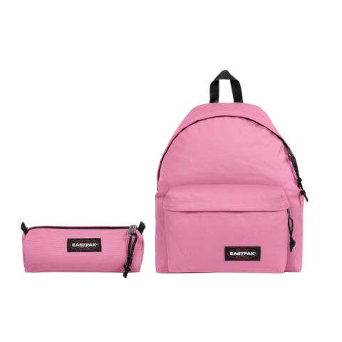 Set 2 zaini + 2 astucci Eastpak Padded Pak’r® e Benchmark Single Pink Cloud