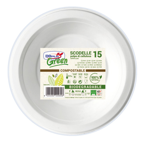 Scodella in polpa Dopla Green 450 ml bianco – conf. 15 pz – 07746