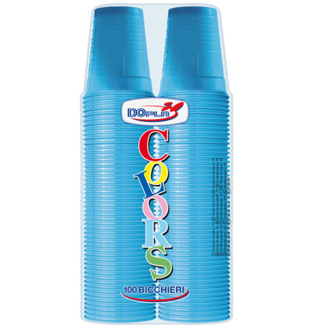 Bicchieri in PS Dopla DO Colors 200 ml turchese – conf. 100 pz – 22269
