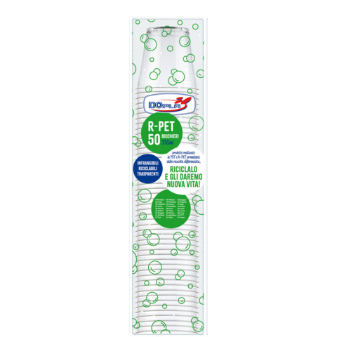 Bicchieri in R-PET Dopla DO trasparente 330 ml – conf. 50 pz – 25000