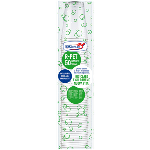 Bicchieri in R-PET Dopla DO trasparente 500 ml – conf. 50 pz – 25002