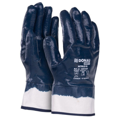 Guanti da lavoro in cotone riv. nitrile Donau Safety per ind. meccanica – TG 11 – DPI Cat. II – conf. 12 pz – 32051631-