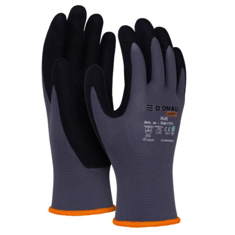 Guanti da lavoro in nylon riv. schiuma NBR sul palmo Donau Safety per logistica TG 9 – DPI Cat. II – conf. 12 pz