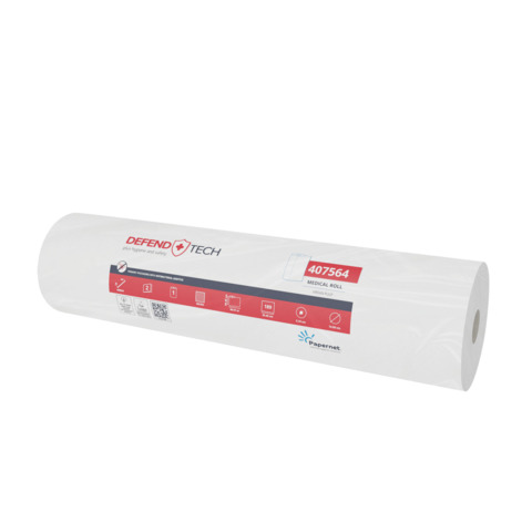 Lenzuolino medico Papernet Defend Tech in pura cellulosa 2 veli – bianco 70 m – conf. 6 pz – 407564