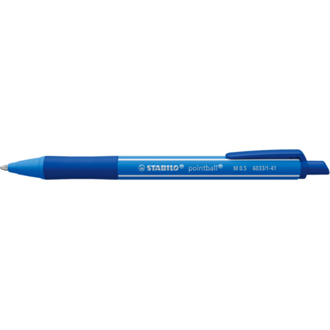 Penna a sfera a scatto Stabilo Pointball Colorful 0,5 mm blu scuro – 6033/1-41