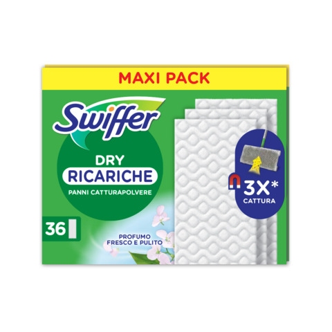 Ricarica panni Swiffer Dry per pavimenti 21×26 cm – conf. 36 pz – PG261