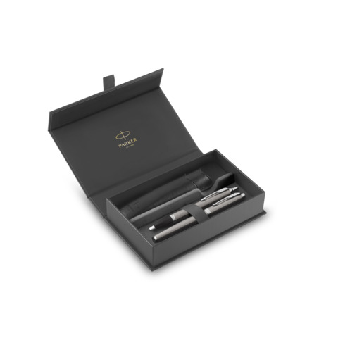 Gift Set Duo Parker – penna stilografica M + penna a sfera M IM Stainless CT – 2214458