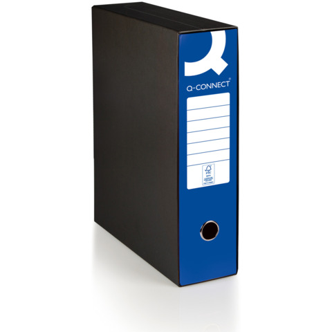 Registratore commerciale con custodia Q-Connect dorso 8 cm – 28,5×32 cm – blu 0201041/Q.BL