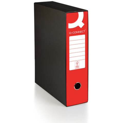 Registratore commerciale con custodia Q-Connect dorso 8 cm – 28,5×32 cm – rosso – 0201041/Q.RO