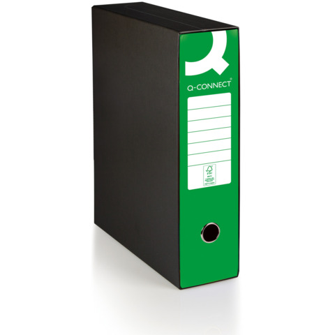 Registratore commerciale con custodia Q-Connect dorso 8 cm – 28,5×32 cm – verde – 0201041/Q.VE