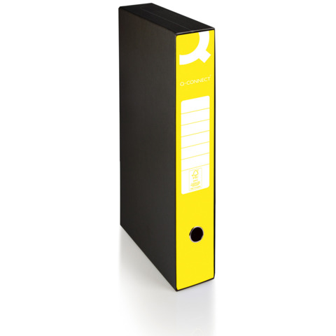 Registratore commerciale con custodia Q-Connect dorso 5 cm – 28,5×32 cm – giallo – 0201041/QM.GI