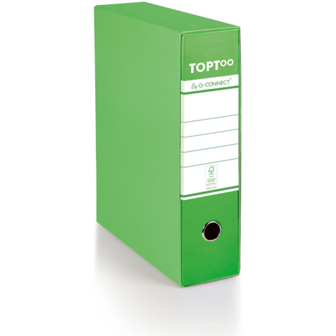 Registratore protocollo con custodia TOPToo by Q-Connect dorso 8 cm – 28,5×35 cm – verde – 0201042/P.VC
