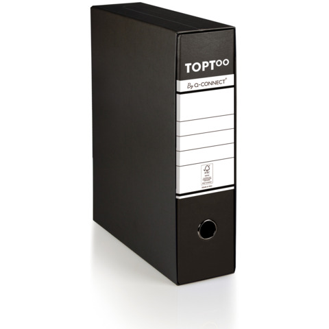 Registratore commerciale con custodia TOPToo by Q-Connect dorso 8 cm – 28,5×32 cm – nero – 0201042/Q.NE
