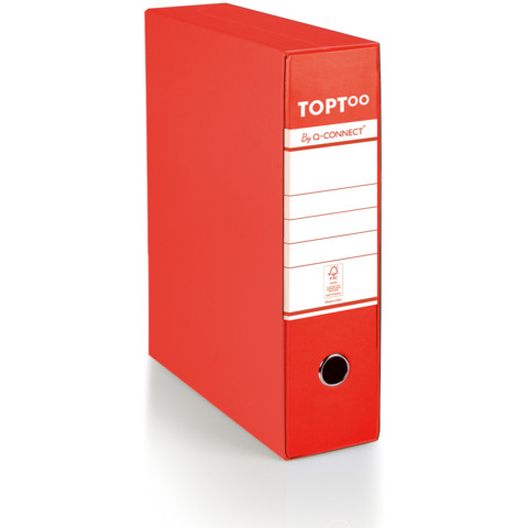 Registratore commerciale con custodia TOPToo by Q-Connect dorso 8 cm – 28,5×32 cm – rosso – 0201042/Q.RO
