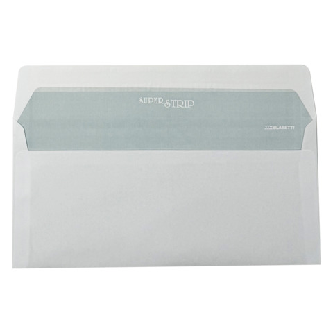 Buste con finestra Blasetti Strip Laser Opened – 90 g/m² bianco – 11×23 cm – conf. 500 pz – 0156