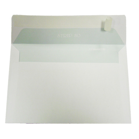 Buste senza finestra Blasetti Strip 80 con lembo strip – 80 g/m² bianco – 12×18 cm – conf. 500 pz – 0006