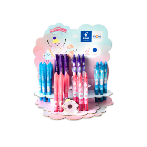 Espositore 48 penne cancellabili Sweet Paradise Pilot Frixion Ball e Frixion Ball Clicker 0,7 mm inchiostro blu