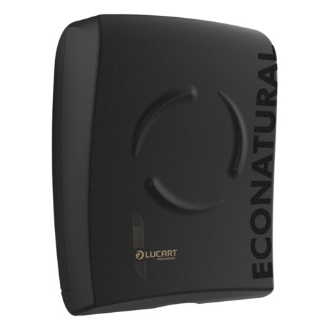 Dispenser per asciugamani piegati a Z, V e C Lucart Professional Econatural Flow 40,4x32x15,5 cm nero – 892509
