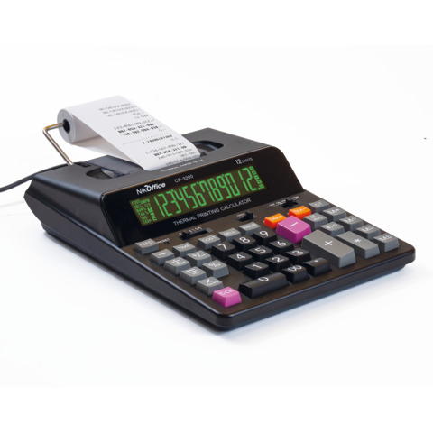 Calcolatrice scrivente termica Nikoffice CP-3200 – display 12 cifre – nero – 08NIK117/N
