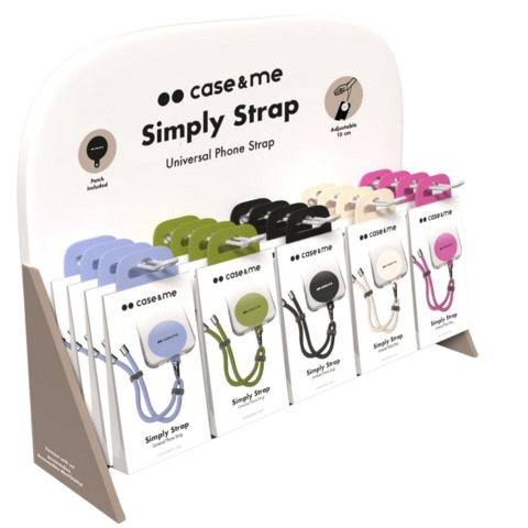 Espositore 20 lacci universali Case & Me Simply Strap per smartphone colori assortiti – EXPO-STRAPPK+
