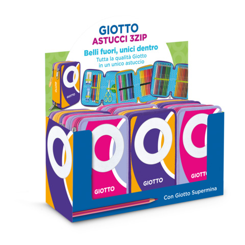 Espositore 6 astucci a 3 zip Giotto Supermina Sneaker Lovers assortiti – F988500