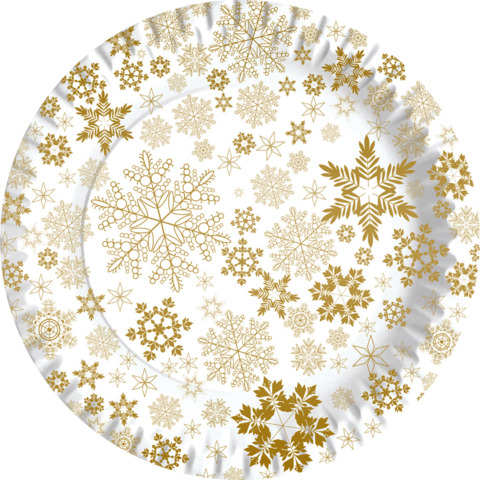 Piatti piani in fibra vergine Dopla Gold Ice – Ø 180 mm – conf. 10 pz – 11819