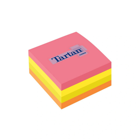 Foglietti riposizionabili Tartan™ Notes 76×76 mm colori assortiti neon – cubo da 400 ff – 7676 N CUBO
