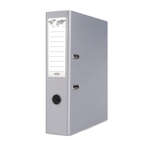Registratore a leva senza custodia Binder BASIC-S in PP A4 – dorso 8 cm – grigio – 21024221-10