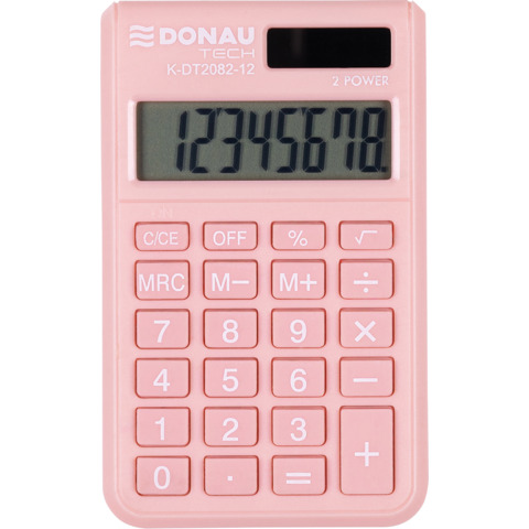 Calcolatrice tascabile Donau Tech con display a 8 cifre – 97x60x10 mm rosa K-DT2082-12