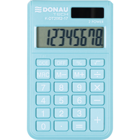 Calcolatrice tascabile Donau Tech con display a 8 cifre – 97x60x10 mm azzurro K-DT2082-17