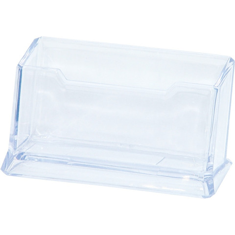 Portabiglietti da visita da tavolo Donau in PS 1 scomparto – 110x45x55 mm – trasparente – 7475001-99
