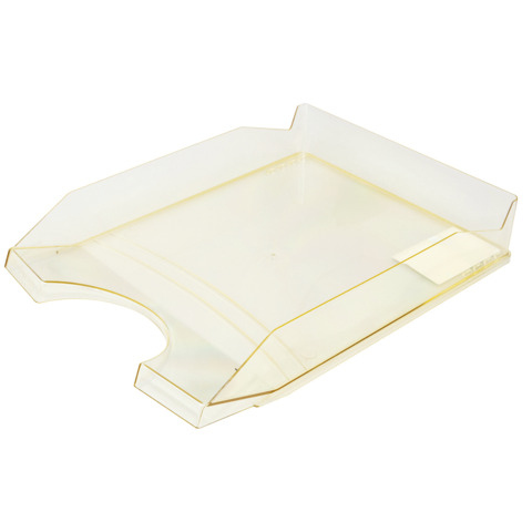 Vaschetta portacorrispondenza da scrivania Office Products in PP A4 – trasparente giallo – 18016011-06