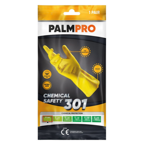 Guanti da lavoro in lattice Icoguanti Palmpro 301 per pulizia/igiene – taglia L – DPI Cat. I – MPBS/L