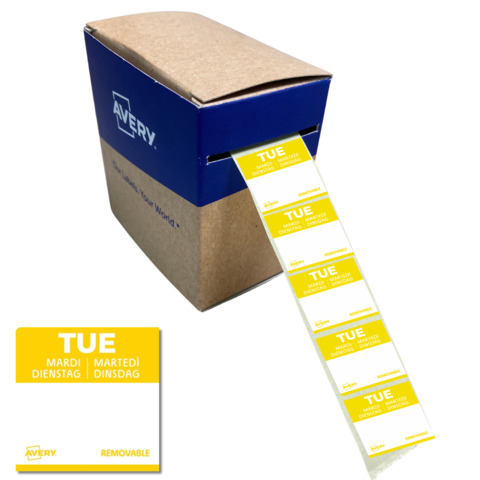 Etichette removibili per tracciabilità alimentare giornaliere Avery 25×25 mm – mar/giallo conf. 1000 pz DLSTUEREV-1000