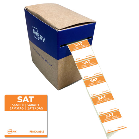 Etichette removibili per tracciabilità alimentare giornaliere Avery 25×25 mm – sab/arancio conf. 1000 pz DLSSATREV-1000