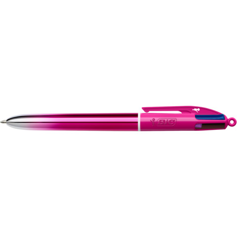 Penna a sfera a scatto BIC 4 Colours Smooth Gradient fucsia 1 mm – conf. 12 pz – 303084