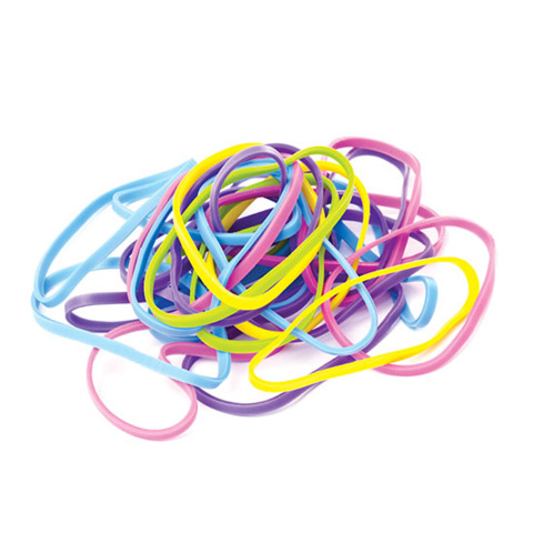 Elastici in gomma e lattice Nikoffice in busta da 45 g colori fluo e misure assortite – 18NIK059