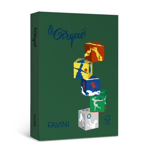 Carta colorata Favini Le Cirque A4 80 g/m² verde bosco 304 risma da 500 fogli – A71D534