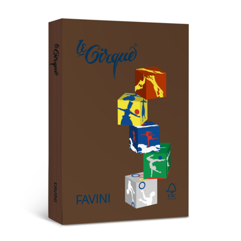 Carta colorata Favini Le Cirque A4 80 g/m² marrone tartufo 301 risma da 500 fogli – A71N534