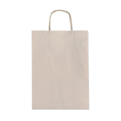 Borsa shopper Rex-Sadoch Allegra tinta unita Fashion su kraft bianco – tortora 22x10x27 cm – conf. 25 pz – SDF22-724